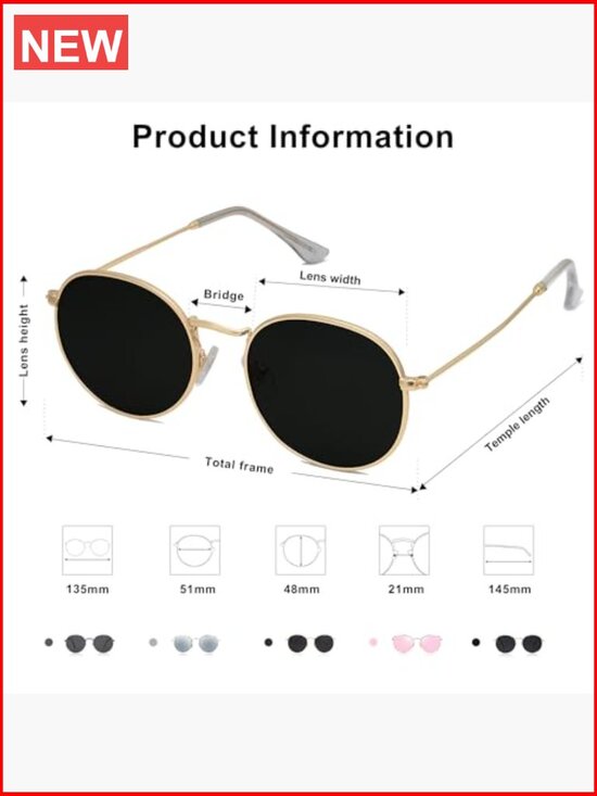 Small Round Polarized Sunglasses UV400 Stainless Steel Frame main image 3